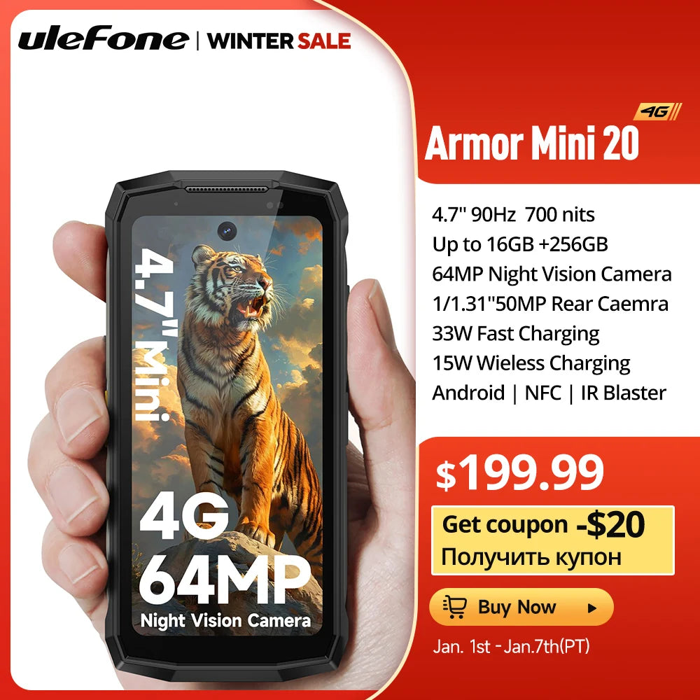 ULEFONE Rugged Mini: Powerful Android 14 with Incredible Battery & 50MP Camera